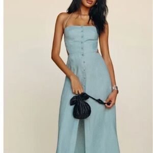 Reformation Manon Dress Blue - Size 6